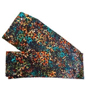 1236 LuLaRoe Leggings Size OS Blue Orange Flower Burst Print New